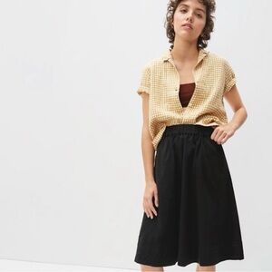 Everlane linen short sleeve notch shirt in golden hour gingham